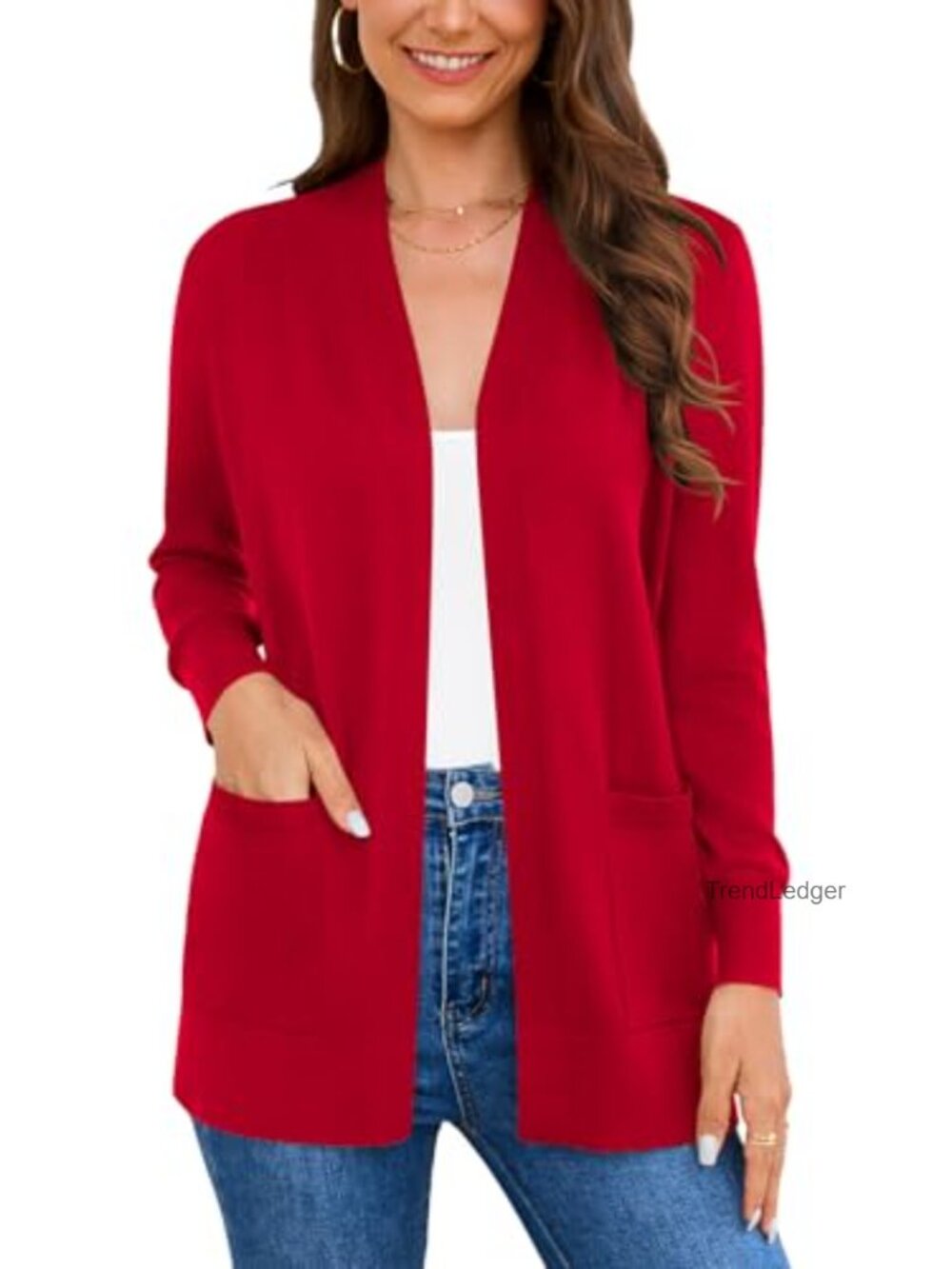 Women's Knit Cardigan Sweater Vest with Pockets Open Front V-Neck